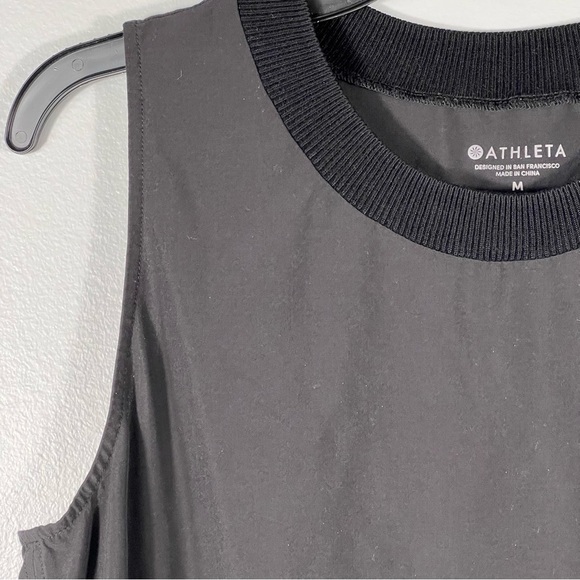 Black Athleta Zephyr Tank Top Women’s Medium Silky Shell Featherweight Stretch - Picture 3 of 9